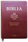 Biblia Pierwszego Kościoła burgundowa z paginatorami i suwakiem Popowski Remigiusz