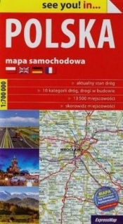Polska mapa samochodowa 1:700 000 papier - Opracowanie zbiorowe