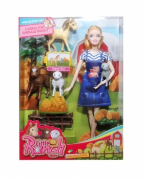 Lalka farmerka ze zwierzętami