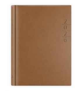 Kalendarz 2026 A5 dzienny Lux złocony brązowy
