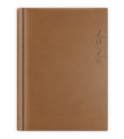 Kalendarz 2026 A5 dzienny Lux złocony brązowy