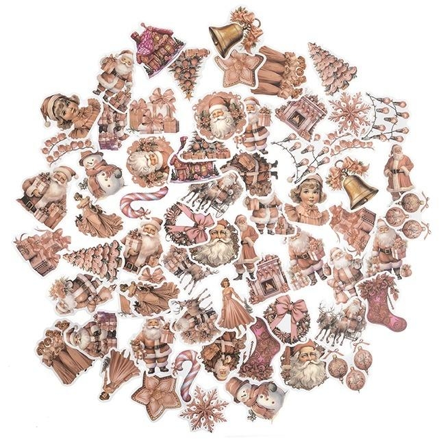 Naklejki winylowe Boże Narodzenie 4-6cm 64szt
