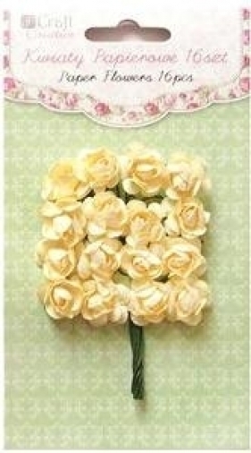 Kwiaty papierowe 2CM 16 szt róże (LEMON CHIFFON) - CEKP-007