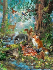 Diamentowa mozaika - Leśne zwierzęta (NO-1008641)