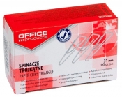 Spinacze biurowe 31mm trójkątne 100 sztuk
