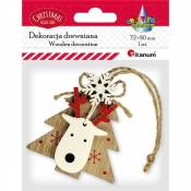 Dekoracja drewniana - zawieszka renifer (439960)