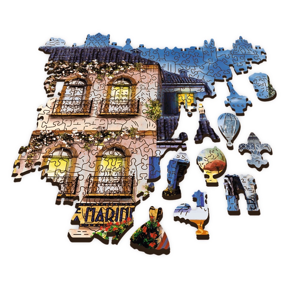 Trefl, Puzzle drewniane 1000: Francuska uliczka (20142)