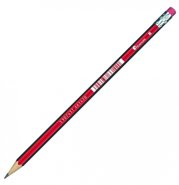Ołówek techniczny Titanum B z gumką (83723)