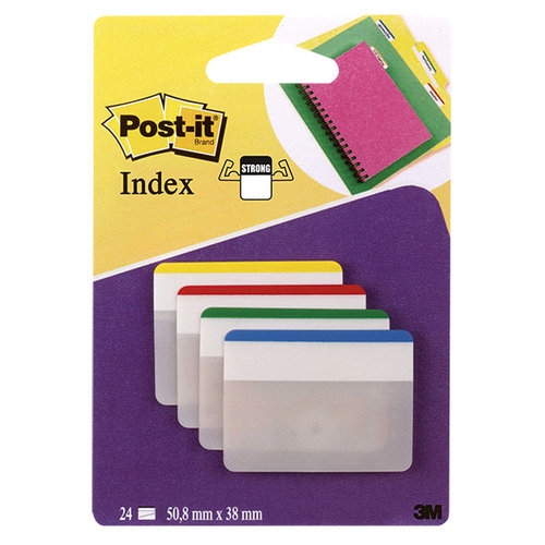 Zakładki indeksujące POST-IT do archiwizacji (686-F1), PP, proste, 50,8x38mm, 4x6 kart., mix kolorów