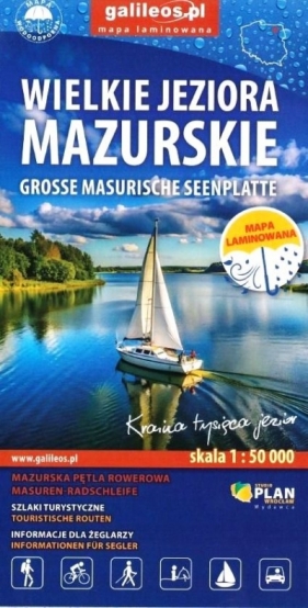 Wielkie Jeziora Mazurskie. Mapa turystyczna w skali 1:50 000 (wersja wodoodporna)