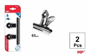 Klipsy biurowe metalowe srebrne 63mm 2szt