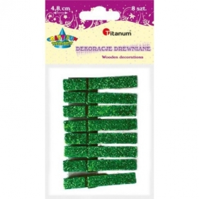 Spinacze brokatowe 4,8cm/8szt - zielone (363169)