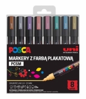 Markery plakatowe metliczne PC-5M 8 kolorów POSCA