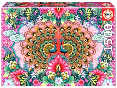 <img src='https://webimage.pl/pics/422/9/d8412668199422.jpg' style='height:440px' /> Puzzle 1500 Kolorowe Pawie Catalina Estrada 112820