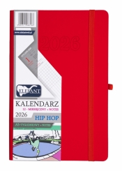 Kalendarz 2027 12 miesięczny A5 tygodniowy Hip Hop - czerwony