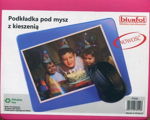 Podkładka pod mysz z kieszenią różowa