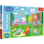 Trefl, Puzzle 24 Maxi: Świnka Peppa, Zabawy na polanie (14342)