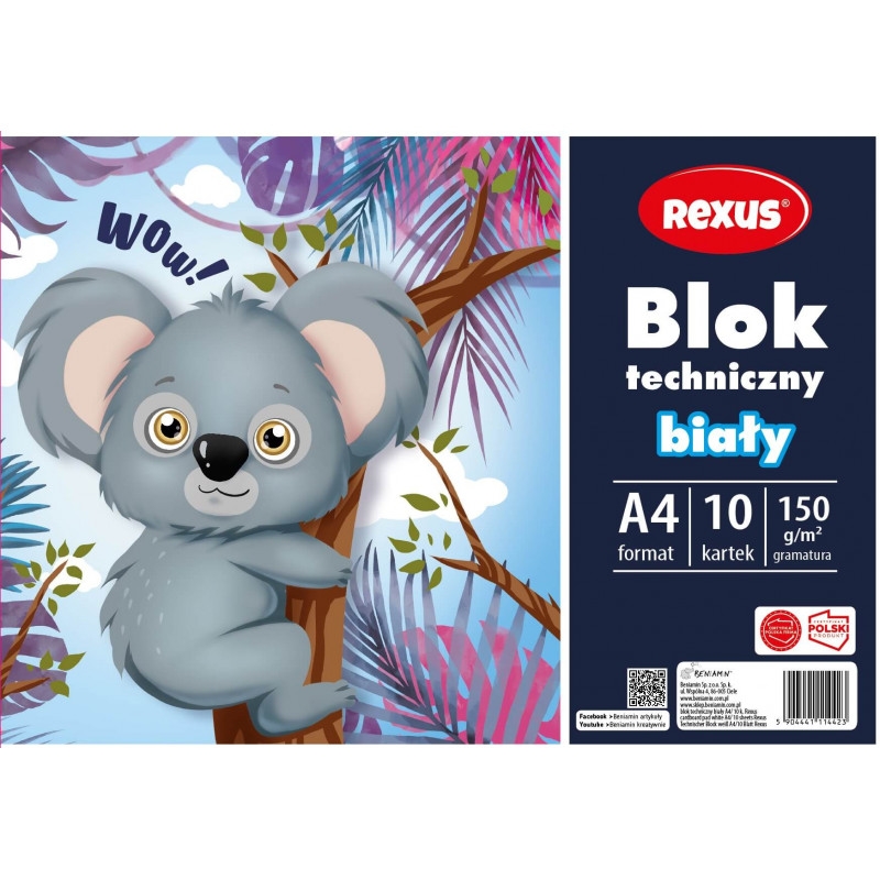 Blok techniczny A4/10k biały, 1 szt