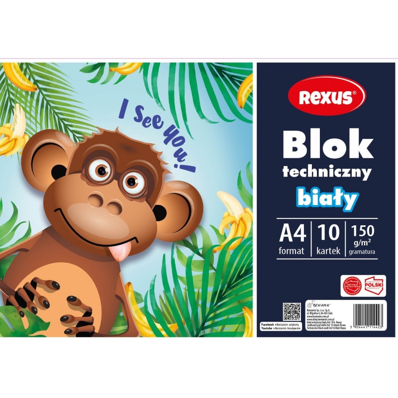 Blok techniczny A4/10k biały, 1 szt