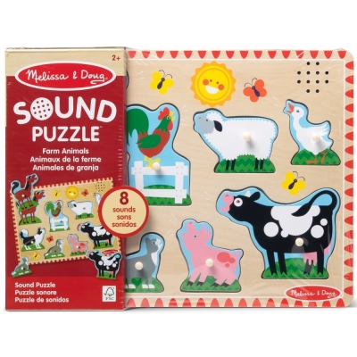 Mellisa&Doug Muzyczne drewniane puzzle Farma