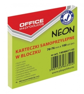 Karteczki samoprzylepne 76x76mm 100K neon żółte