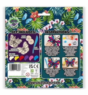 Zestaw do kolorowania plasteliną na drewnie - motyle