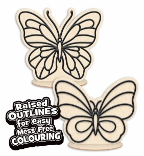 Zestaw do kolorowania plasteliną na drewnie - motyle
