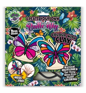 Zestaw do kolorowania plasteliną na drewnie - motyle