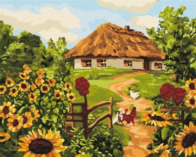 Malowanie po numerach - Ukraińska chatka 40x50