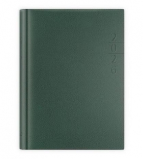 Kalendarz 2026 A5 dzienny Lux złocony zielony