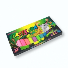 Plastelina 12 kolorów fluo