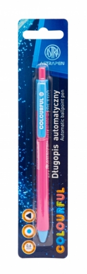 Długopis automatyczny trójkątny Colorful 0.6 mm Astra Pen, blister 1 szt.