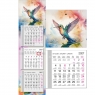 Kalendarz 2027 trójdzielny wąski płaski Koliber