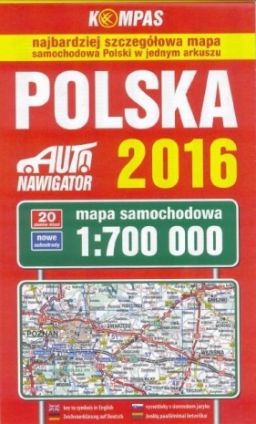 Polska 2016 Mapa samochodowa 1:700 000 - <br />