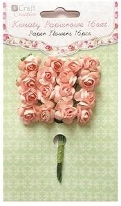 Kwiaty papierowe 2CM 16 szt róże (LIGHT CORAL) - CEKP-008