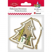 Dekoracja drewniana - zawieszka choinka (439966)