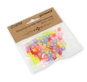 Koraliki literki kolorowe 6x6mm 100szt
