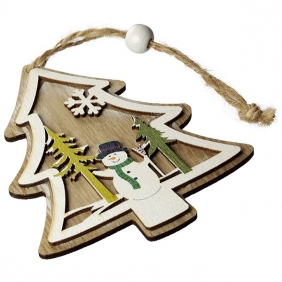 Dekoracja drewniana - zawieszka choinka (439966)