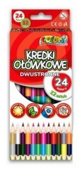 Kredki ołówkowe trójkątne dwustronne Penmate Premium 12szt.24 kolory (TT7598)