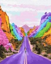 Malowanie po numerach - Kolorowa droga 40x50cm