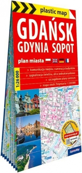 Plastic map Gdańsk, Gdynia, Sopot 1:26 000 - Opracowanie zbiorowe