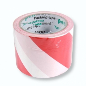 Taśma ostrzegawcza biało-czerwona 75mmx100m