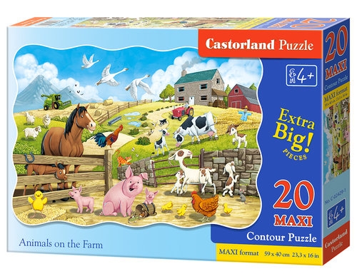 Puzzle Maxi konturowe Animals on the Farm 20 (C-02429)