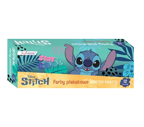 Farby plakatowe Stitch, 12 kolorów x 20 ml