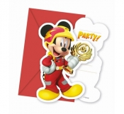 Zaproszenia z kopertą "Mickey Roadster Racers" 6 szt.