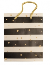Albi, torba prezentowa w paski i złote plamy - 11 x 15.5 cm