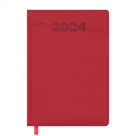 Kalendarz książkowy 2024 A5 czerwony EASY
