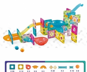 Klocki magnetyczne Tor z kulkami 91el