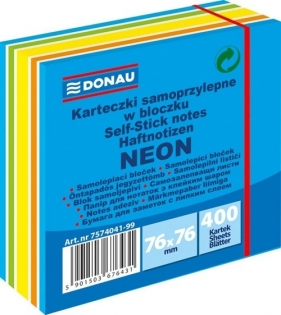 Karteczki samoprzylepne w bloczku 76x76mm 400 kartek neon mix kolorów (7574041-99)