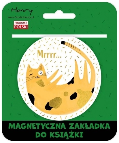 Zakładka magnetyczna kulka 2 kot - żółty